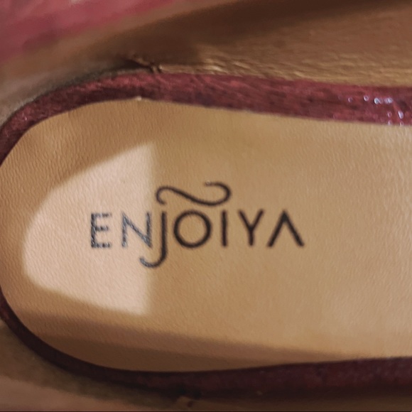 NEW Enjoiya Eleganza Pumps Leather Wine Block Heel Size EU 40 US 9 New w/o Box - Picture 9 of 13